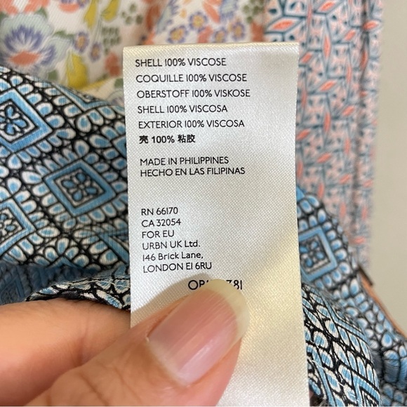 Anthropologie Maeve Mixed Print Button Down Blouse Patchwork Size XS - Picture 9 of 9